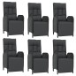 vidaXL Set de comedor de jardín 7 pzas y cojines ratán sintético negro vidaXL Set de comedor de jardín 7 pzas y cojines ratán sintético negro