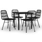 vidaXL Juego de comedor de jardín 5 piezas ratán sintético negro vidaXL Juego de comedor de jardín 5 piezas ratán sintético negro