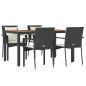 vidaXL Set de muebles jardín 5 pzas con cojines ratán sintético negro vidaXL Set de muebles jardín 5 pzas con cojines ratán sintético negro