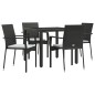 vidaXL Set de muebles jardín 5 pzas con cojines ratán sintético negro vidaXL Set de muebles jardín 5 pzas con cojines ratán sintético negro
