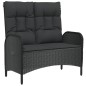 vidaXL Set comedor de jardín 3 pzas con cojines ratán sintético negro vidaXL Set comedor de jardín 3 pzas con cojines ratán sintético negro