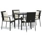 vidaXL Set de muebles jardín 5 pzas con cojines ratán sintético negro vidaXL Set de muebles jardín 5 pzas con cojines ratán sintético negro