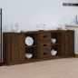vidaXL Aparadores 3 piezas madera contrachapada marrón roble vidaXL Aparadores 3 piezas madera contrachapada marrón roble
