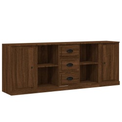 vidaXL Aparadores 3 piezas madera contrachapada marrón roble