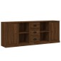 vidaXL Aparadores 3 piezas madera contrachapada marrón roble vidaXL Aparadores 3 piezas madera contrachapada marrón roble