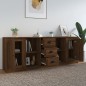 vidaXL Aparadores 3 piezas madera contrachapada marrón roble vidaXL Aparadores 3 piezas madera contrachapada marrón roble