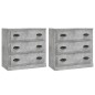 vidaXL Aparadores 2 uds madera contrachapada gris hormigón vidaXL Aparadores 2 uds madera contrachapada gris hormigón