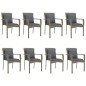vidaXL Set comedor jardín 9 pzas y cojines ratán sintético negro gris vidaXL Set comedor jardín 9 pzas y cojines ratán sintético negro gris