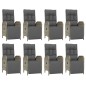 vidaXL Set comedor jardín 9 pzas y cojines ratán sintético gris vidaXL Set comedor jardín 9 pzas y cojines ratán sintético gris