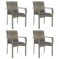 vidaXL Set comedor jardín 5 pzas y cojines ratán sintético negro gris