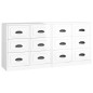 vidaXL Aparadores 2 uds madera contrachapada blanco brillo vidaXL Aparadores 2 uds madera contrachapada blanco brillo