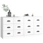 vidaXL Aparadores 2 uds madera contrachapada blanco brillo vidaXL Aparadores 2 uds madera contrachapada blanco brillo
