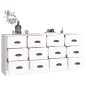 vidaXL Aparadores 2 uds madera contrachapada blanco brillo vidaXL Aparadores 2 uds madera contrachapada blanco brillo