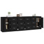vidaXL Aparadores 3 piezas madera contrachapada negro vidaXL Aparadores 3 piezas madera contrachapada negro