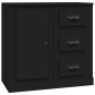vidaXL Aparadores 3 piezas madera contrachapada negro vidaXL Aparadores 3 piezas madera contrachapada negro