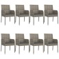 vidaXL Set comedor jardín 9 pzas y cojines ratán sintético negro gris vidaXL Set comedor jardín 9 pzas y cojines ratán sintético negro gris