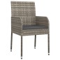 vidaXL Set comedor jardín 9 pzas y cojines ratán sintético negro gris vidaXL Set comedor jardín 9 pzas y cojines ratán sintético negro gris