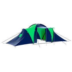 vidaXL Tienda de campaña para 9 personas tela azul y verde