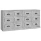vidaXL Aparadores 2 uds madera contrachapada gris hormigón vidaXL Aparadores 2 uds madera contrachapada gris hormigón