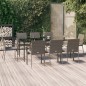 vidaXL Set comedor jardín 9 pzas y cojines ratán sintético negro gris vidaXL Set comedor jardín 9 pzas y cojines ratán sintético negro gris