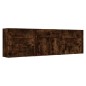 vidaXL Aparadores 3 piezas madera contrachapada roble ahumado vidaXL Aparadores 3 piezas madera contrachapada roble ahumado