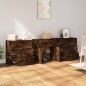 vidaXL Aparadores 3 piezas madera contrachapada roble ahumado vidaXL Aparadores 3 piezas madera contrachapada roble ahumado