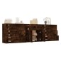 vidaXL Aparadores 3 piezas madera contrachapada roble ahumado vidaXL Aparadores 3 piezas madera contrachapada roble ahumado