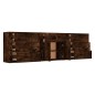 vidaXL Aparadores 3 piezas madera contrachapada roble ahumado vidaXL Aparadores 3 piezas madera contrachapada roble ahumado