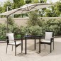 vidaXL Set comedor de jardín 3 pzas con cojines ratán sintético negro vidaXL Set comedor de jardín 3 pzas con cojines ratán sintético negro