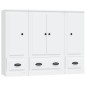 vidaXL Aparadores altos 3 piezas madera contrachapada blanco vidaXL Aparadores altos 3 piezas madera contrachapada blanco