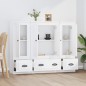 vidaXL Aparadores altos 3 piezas madera contrachapada blanco vidaXL Aparadores altos 3 piezas madera contrachapada blanco