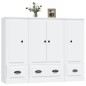 vidaXL Aparadores altos 3 piezas madera contrachapada blanco vidaXL Aparadores altos 3 piezas madera contrachapada blanco