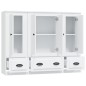 vidaXL Aparadores altos 3 piezas madera contrachapada blanco vidaXL Aparadores altos 3 piezas madera contrachapada blanco