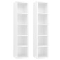 vidaXL Estantería CDs 2 uds contrachapada blanco brillo 21x16x93,5 cm vidaXL Estantería CDs 2 uds contrachapada blanco brillo 21x16x93,5 cm