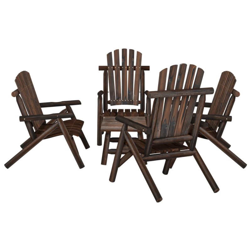 vidaXL Juego de muebles de jardín 5 piezas madera maciza de abeto vidaXL Juego de muebles de jardín 5 piezas madera maciza de abeto