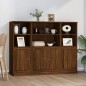 vidaXL Aparador alto 3 piezas madera contrachapada marrón roble vidaXL Aparador alto 3 piezas madera contrachapada marrón roble
