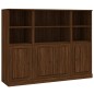 vidaXL Aparador alto 3 piezas madera contrachapada marrón roble vidaXL Aparador alto 3 piezas madera contrachapada marrón roble