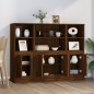 vidaXL Aparador alto 3 piezas madera contrachapada marrón roble vidaXL Aparador alto 3 piezas madera contrachapada marrón roble