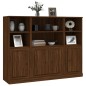 vidaXL Aparador alto 3 piezas madera contrachapada marrón roble vidaXL Aparador alto 3 piezas madera contrachapada marrón roble