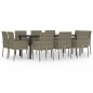 vidaXL Set comedor jardín 11 pzas y cojines ratán sintético negro gris vidaXL Set comedor jardín 11 pzas y cojines ratán sintético negro gris