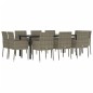 vidaXL Set comedor jardín 11 pzas y cojines ratán sintético negro gris vidaXL Set comedor jardín 11 pzas y cojines ratán sintético negro gris