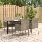 vidaXL Set comedor jardín 5 pzas y cojines ratán sintético negro gris vidaXL Set comedor jardín 5 pzas y cojines ratán sintético negro gris