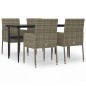 vidaXL Set comedor jardín 5 pzas y cojines ratán sintético negro gris vidaXL Set comedor jardín 5 pzas y cojines ratán sintético negro gris