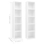 vidaXL Estantería CDs 2 uds contrachapada blanco brillo 21x16x93,5 cm vidaXL Estantería CDs 2 uds contrachapada blanco brillo 21x16x93,5 cm
