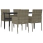 vidaXL Set comedor jardín 5 pzas y cojines ratán sintético negro gris vidaXL Set comedor jardín 5 pzas y cojines ratán sintético negro gris