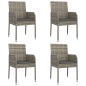 vidaXL Set comedor jardín 5 pzas y cojines ratán sintético negro gris vidaXL Set comedor jardín 5 pzas y cojines ratán sintético negro gris