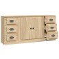 vidaXL Aparadores 3 piezas madera contrachapada color roble sonoma vidaXL Aparadores 3 piezas madera contrachapada color roble sonoma