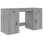 vidaXL Escritorio con armario contrachapada gris sonoma vidaXL Escritorio con armario contrachapada gris sonoma
