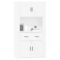 vidaXL Aparador alto madera contrachapada blanco vidaXL Aparador alto madera contrachapada blanco