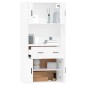 vidaXL Aparador alto madera contrachapada blanco vidaXL Aparador alto madera contrachapada blanco